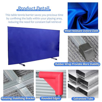 Table Tennis Surround Temporary Wall, Removable Training Fence. Table Tennis Court Surround Barrier - 420D Oxford Cloth Fence for Blocked Areas and Enhanced Play，（B） - color: B