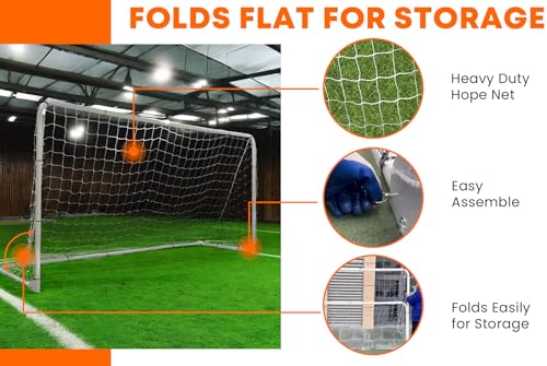 Folding Soccer Goal (12'x6',10'x6',7'x5'), Portable, Light Weight, Steel Frame, Easy to Carry, Perfect for Solo/Team Practice Training, Three Sizes - size: 7' X 5'