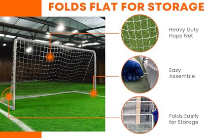 Folding Soccer Goal (12'x6',10'x6',7'x5'), Portable, Light Weight, Steel Frame, Easy to Carry, Perfect for Solo/Team Practice Training, Three Sizes - size: 7' X 5'