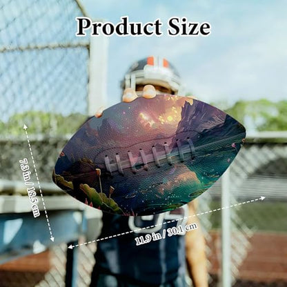 American Football, Official Size 11.9 x 7.3 Inch, Premium Composite Leather High-Grip Ball with Pro-Style Lacing, Unique Prints for Training, Games & Gifts - color: Sunset Lotus