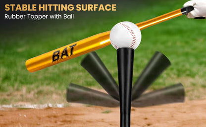 Baseball Batting Tee Set with Light Weight Aluminum Bat and Baseball - Hitting Tee - Baseball Tee - Batting Tees for Baseball - Hitting Tee for Baseball - Baseball Hitting Tee - Baseball Tee Set