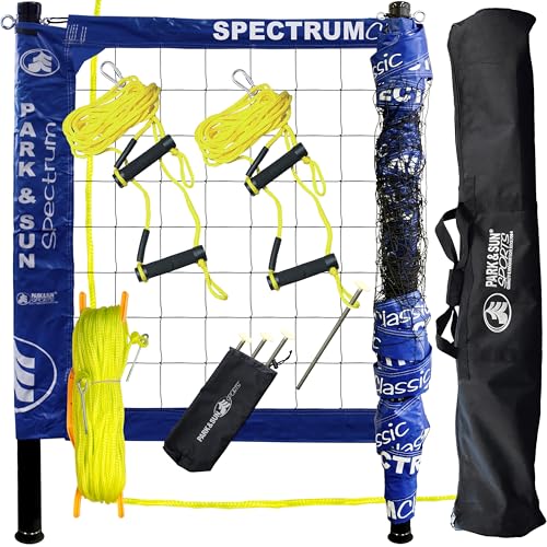 Park & Sun Sports Spectrum Classic: Adjustable Professional Outdoor Volleyball Net System - color: Denim Blue