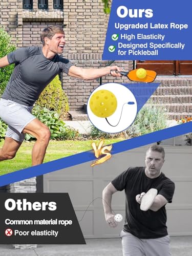 High Elasticity Pickleball Trainer - Double Upgraded Match Buddy Pickleball Rebounder with 164FT Rope & 2 TPR Balls, Training Aid Solo Practice Accessories for Beginner