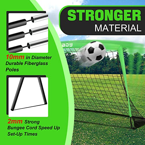6x4 FT Kids Soccer Goal with Carry Bag, Portable Folding Soccer Net for Backyard Practice Training, Indoor/Outdoor Use for Youth and Adults