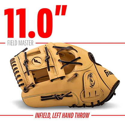 Franklin Sports Field Master Baseball + Softball Glove - Field Master Adult + Youth Baseball + Softball Mitt - Men's + Women's Gloves - Right Hand Throw - color: Camel, style: 11" - I Web