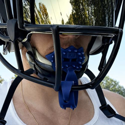 Loudmouth Football Mouth Guard - 3D SpikeSurge Football Mouthpiece with Strap, Fits Adult & Youth, Mouth Guard Football Accessories (Tiger Navy Blue) - color: Tiger Navy Blue