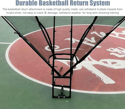 Wall Mounted Basketball Hoop Rebounder Return Attachment Shot Returner Shooting Trainer for Indoor Outdoor Return/Basketball