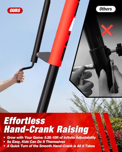 Basketball Hoop Outdoor 5.3-10ft Height Adjustable Portable Basketball Goal System with 45 Inch Shatterproof Backboard for All Ages in Backyard/Driveway/Indoor