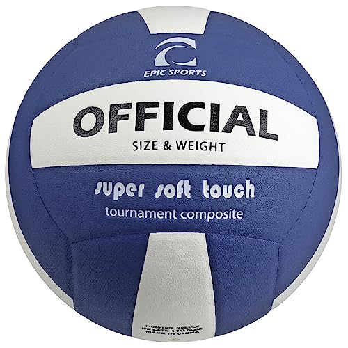 Epic Official Pro Indoor Super Soft Volleyballs (4-Colors Available) - color: ROYAL/WHITE