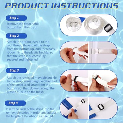Replacement Pool Volleyball Net Adjustable Length 15ft - 25ft, Portable Volleyball Net for Outdoor Backyard Swimming Pool Beach - color: blue