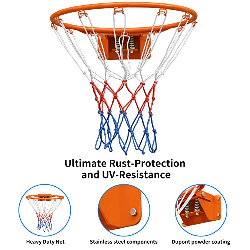 Basketball Double Spring Solid Rim, 18 "Indoor and Outdoor