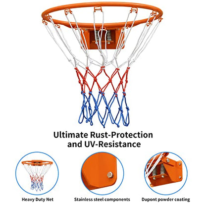 Basketball Double Spring Solid Rim, 18 "Indoor and Outdoor