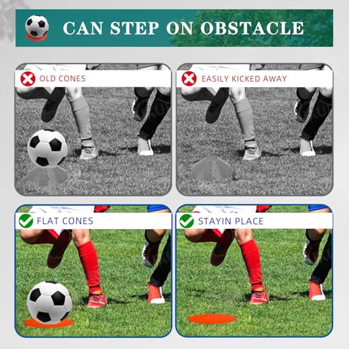 LAZR Non Slip Agility Marker Aggregate Dots 4.72 inch 9 inch Floor Dot Marker for Classroom Dance Sports Football Basketball Speed Agility Training