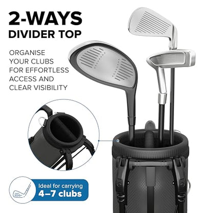 NovaTour Par 3 Golf Bag, Ultra Lightweight, Small Golf Bag for Par 3 and Executive Courses - color: Steel Grey