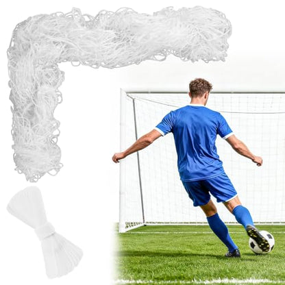 RAINFLOW Soccer Goal Net Replacement - 12x6 Ft Football Net for Kids Youth Adults Football Training Sports,Economy Replacement Soccer Nets for Backyards, Schools, Beaches (Include 15 Adhesive Straps)