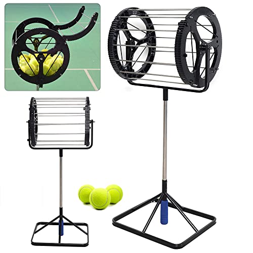2 in 1 Tennis Balls Pickup Automatic Balls Receiver with Handle, Tennis Court Equipment/Accessory Tennis Field Equipment, Hold Up 55 Tennis Balls