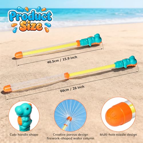 Dsmile 3 Pcs Firework-Shaped Spray Water Gun for Kids,Squirt Gun Umbrella-Shaped Spray for Swimming Pool Beach Summer Outdoor Water Party Games - style: Fireworks nozzle(Dinosaur)*3