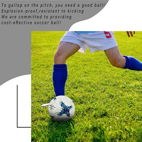 Senston Soccer Ball Size 5 -Official Match Weight-Youth & Adult Soccer Players - Air Pump Included - color: blue