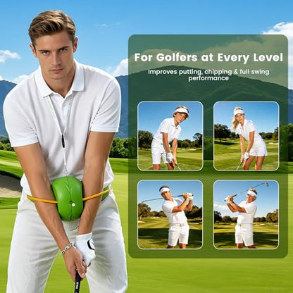 Upgraded The Connector Golf Training Aid with Detachable Lanyard, Golf Swing Trainer for Posture Correction & Arm Structure, Golf Training Aid for Beginners & Pros, Portable Swing Practice Tool
