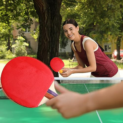 Liliful 8 Pieces Table Tennis Paddle Set Portable Indoor Tennis Rackets Accessories Bulks with 12 Balls and Storage Bag for Indoor Outdoor Kids Adult Professional Games