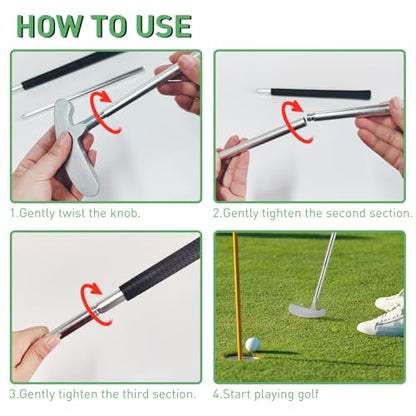 Golf Putting Combo: Automatic Ball Return Machine & Two-Way Putter Set with Practice Balls - Indoor/Outdoor Use for Men, Women, Kids