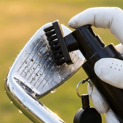 Golf Club Brush Cleaner with 5oz Pressurized Water Sprayer & Clip, Essential Golf Accessories for Golfers