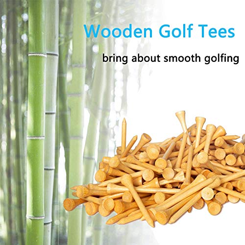 Wooden Golf Tees 3-1/4", 2-3/4", 1-1/2" Available,100 Count (Natural Color, White, Black, Blue, Red, Pink) - color: White, size: 2 3/4 inch