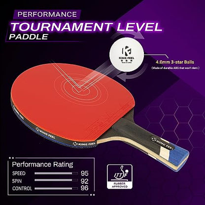 Professional Ping Pong Paddles-Lightweight Carbon Fiber Table Tennis Rackets with 7-Ply Blade, 2.0mm Premium Sponge, ITTF Approved Rubber - for Tournament-Level Performance Table Tennis Paddles - style: Red(1-Pack)