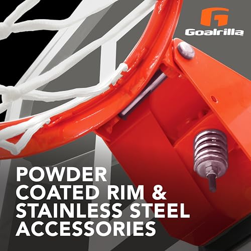 Goalrilla Heavy-Weight Pro-Style Breakaway Basketball Flex Rim with All-Weather Nylon Net and Powder-Coated Rim and Stainless Steel