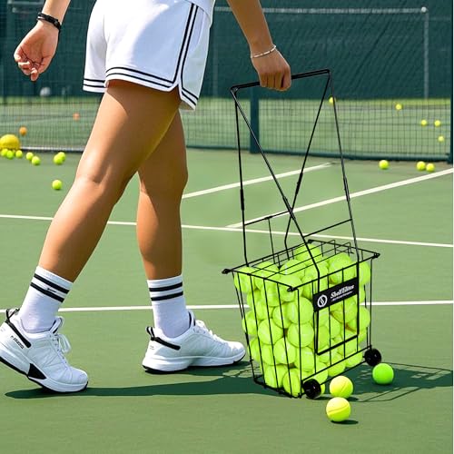 Tennis Ball Hopper, Portable Pickleball Ball Basket for Pickup, Storage & Training (Large)