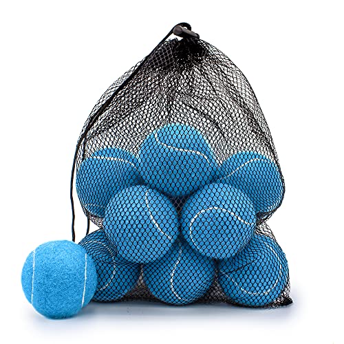 Magicorange Tennis Balls, 12 Pack Advanced Training Tennis Balls Practice Balls, Come with Mesh Bag for Easy Transport, Good for Beginner Training Ball - color: Light Blue