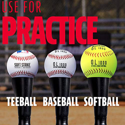 Franklin Sports Baseball,Softball Batting Tee-MLB Pro Porta Hitting Tee-Portable Weighted Batting Tee+ Softbal,Adjustable Tee