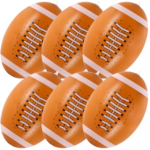 6 Pcs Giant Inflatable Footballs,16 Inch Blow Up Footballs Toys,Summer Pool Beach Balls,Sports Game Accessaries for Super Bowl Football Party Supplies,Indoor and Outdoor Use - color: Football