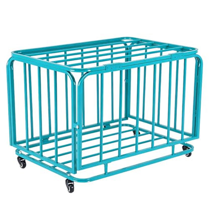 Folding Sports Equipment Organizer Storage Basket with Wheels and Lid Mobile Football Storage Basket for Garage Kindergarten
