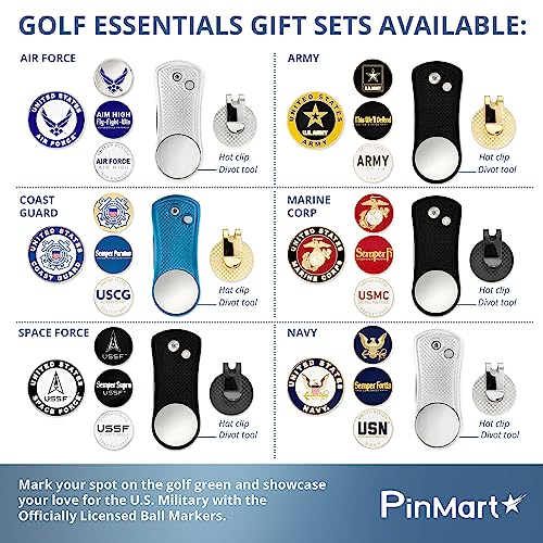 PinMart's Officially Licensed Army Golf Essentials Gift Set, Golf Divot Tool, Hat Clip, Magnetic Ball Markers, Large Ball Marker with Presentation Box - Gifts and Accessories