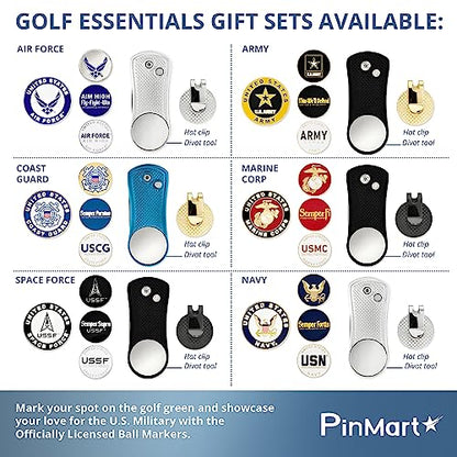PinMart's Officially Licensed Army Golf Essentials Gift Set, Golf Divot Tool, Hat Clip, Magnetic Ball Markers, Large Ball Marker with Presentation Box - Gifts and Accessories