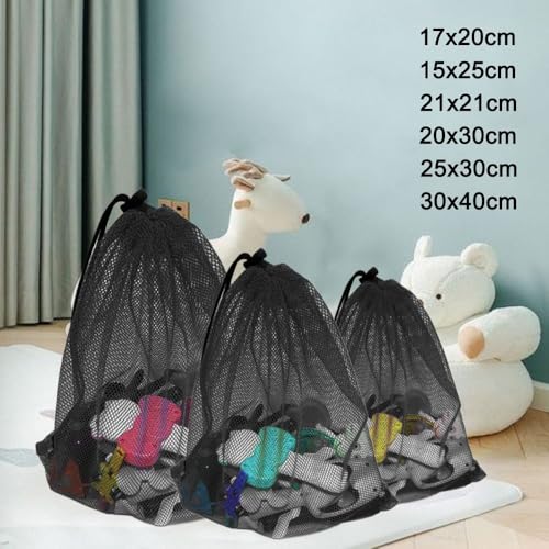 Breathable Mesh Drawstring Bags | Multipurpose Nylon Sports Storage for Activity Gear | Durable Construction(25 x30cm) - size: Medium