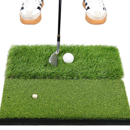 Premium Golf Hitting Mat, 10mm Foam Padding with Rubber Backing Golf Mat, Golf Practice Mat for Indoor and Outdoor Training - style: Dual-Turf Mat