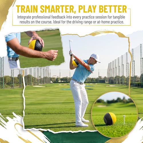 Golf Swing Training Aid Ball, Two-Tone Black and Yellow Practice Ball for Golf