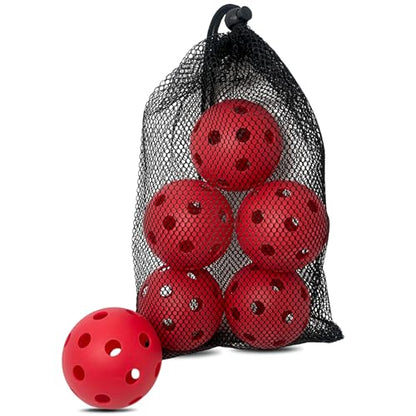 6 -Pack Pickleball Balls, 26 Holes Outdoor Pickleballs, High Elasticity & Durable Pickle Balls for All Style Pickleball Paddles Indoor Pickleballs