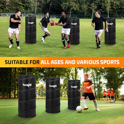 Yes4All Pop Up Defender, 3-Pack Basketball Youth Training Equipment, Portable Football Soccer Basketball Drill Defender