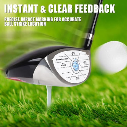 High-Resolution 34pcs Strike Stickers for Putter Wood & Iron Clubs 3 in 1with 2 Pack 40'' Golf Alignment Sticks, Porfessional Alignment Sticks for Swing Trainer Practice