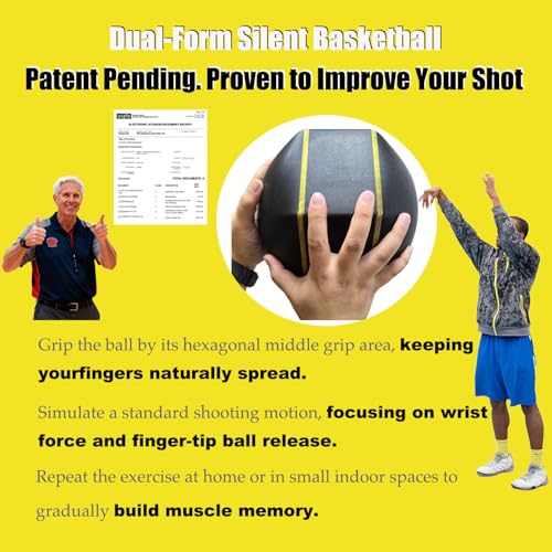 Quiet Shooting Trainer, 1.28 lbs Foam Indoor Basketball for Silent Dribbling & Shooting Form Correction, Training Equipment for Adults & Youth