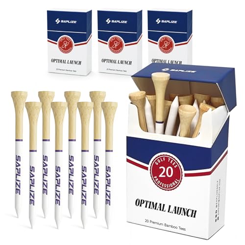 SAPLIZE Funny Golf Tees, 80/200 Pack, 3-1/4", Golf Gifts for Men & Unique Golf Gifts for Golfers, Golf Bag Accessories, Durable Wooden Bamboo Tees, Golf Accessories for Men - color: 80 pack, 3-1/4"
