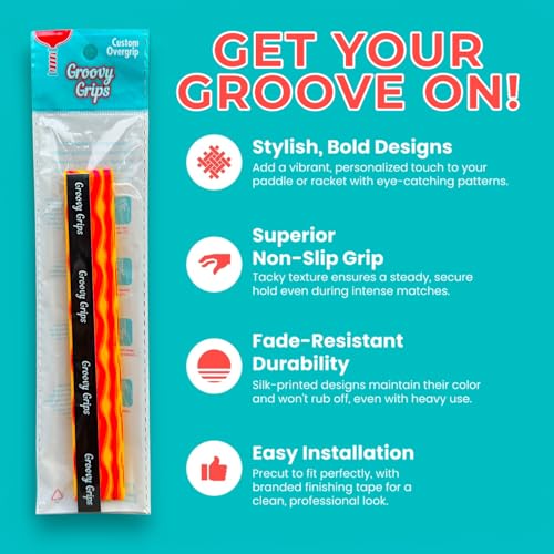 Pickleball Paddle Grip Tape - Stylish Tennis Overgrips, Non-Slip & Precut Racket Grip for Pickleball, Tennis, Badminton - color: Sunburst Swell, size: 1 Grip