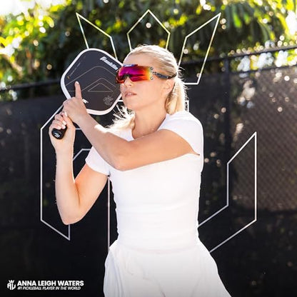 Franklin Sports PRO Pickleball Paddles – C45 Carbon Fiber Series - Official USAP + UPA Approved – Pro Player Design - color: ALW Aurelius | White, size: 14 mm