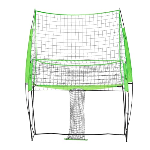VEVORAdjustable Height Badminton Net Set for Backyard Beach Lawn, Outdoor Portable Volleyball Net with Carrying Bag, 4 Square Quick Assemble Game Set for Kids and Adults