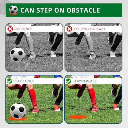 Spot Markers 4 Inch 9 Inch Non Slip Rubber Floor Markers Flat Field Cones Poly Dots for Classroom Dance Sports Soccer Basketball Speed Agility Training - style: 9inch 9pcs