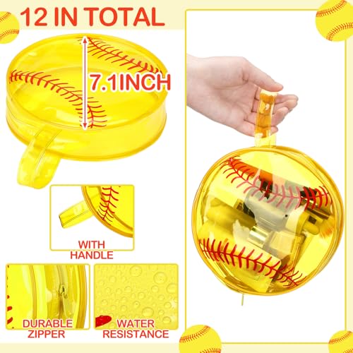 Reginary 12 Pcs Softball Cosmetic Bag Gifts Accessories for Makeup Bags Softball Clear PVC Cheer Case Toiletry Zipper Pouch Waterproof Travel Handbag Purses Organizer for Softball Team Gift - style: Softball