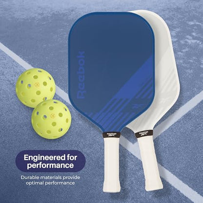 Reebok - Pickleball Set for 2 Players, Includes 2 Paddles with Cushion Grip and 2 Light-Up Balls, Perfect for Night Play, Durable, Engineered for Sports Enthusiasts